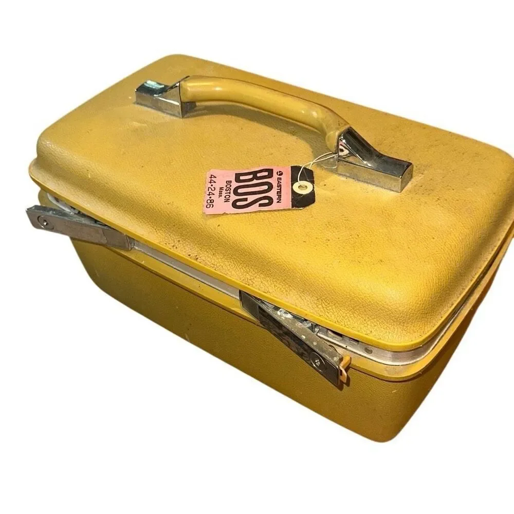Vintage MCM Samsonite Saturn Retro Vanity Case Hard Suitcase Harvest Gold Yellow